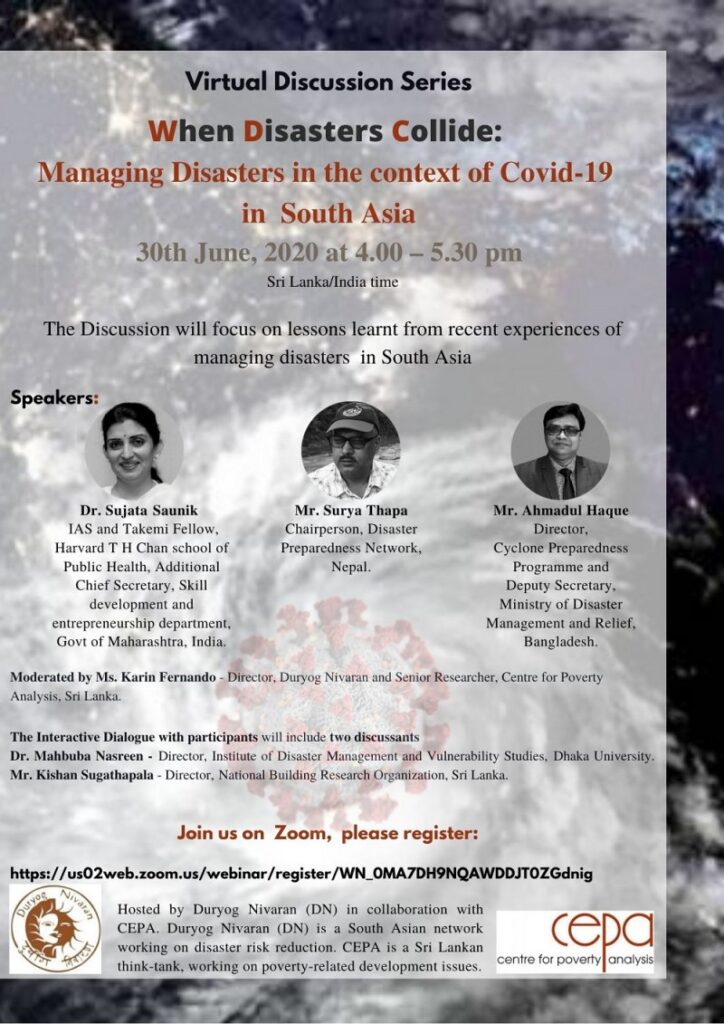 When Disasters Collide: Managing Disasters in the context of Covid-19 in South Asia